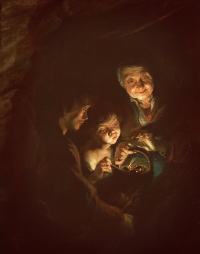 Alte Frau mit einem Kohlenbecken, ca. 1616-20 von Peter Paul Rubens